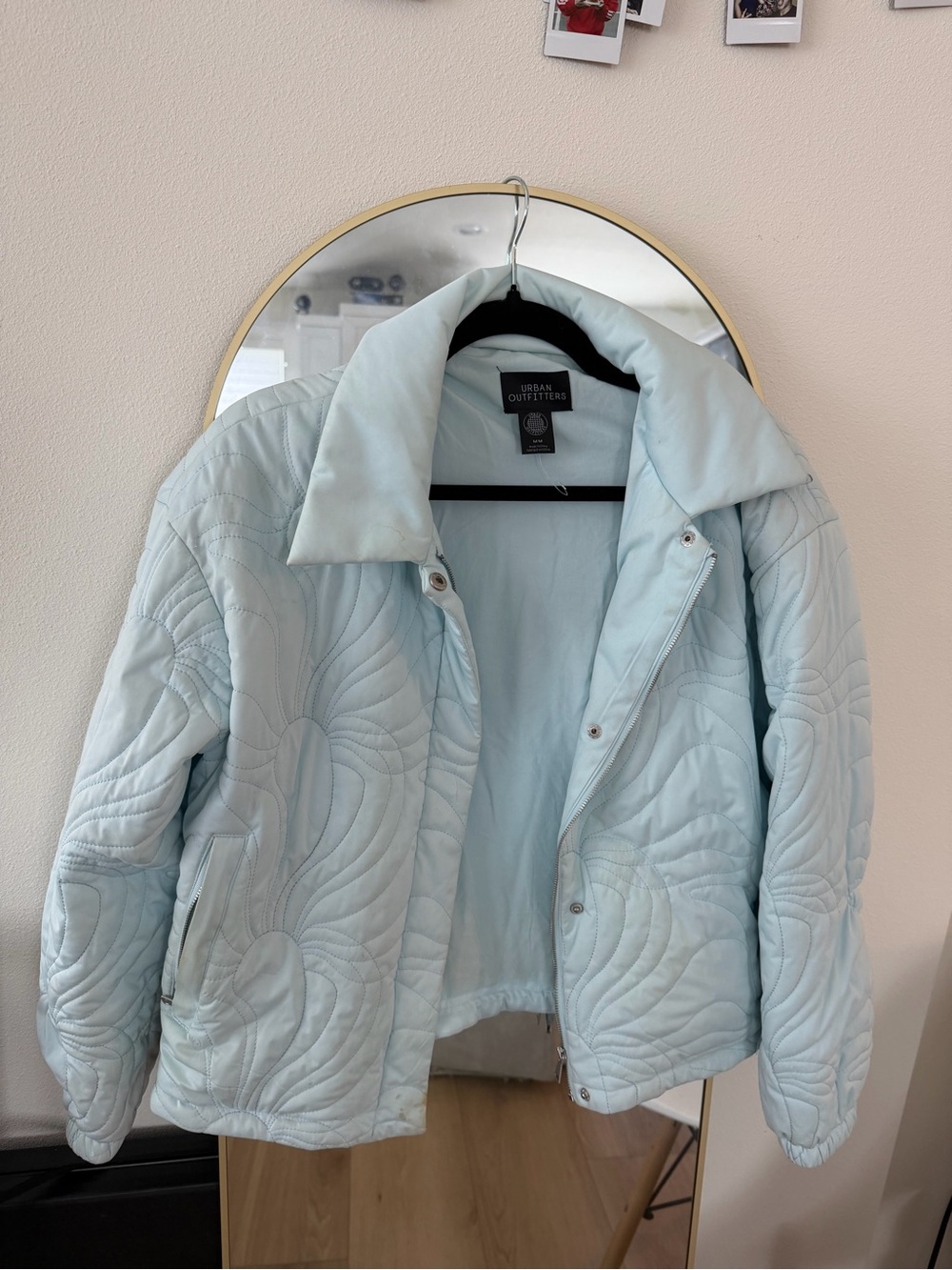 Urban Outfitters Pale Blue Quilted Puffer Jacket